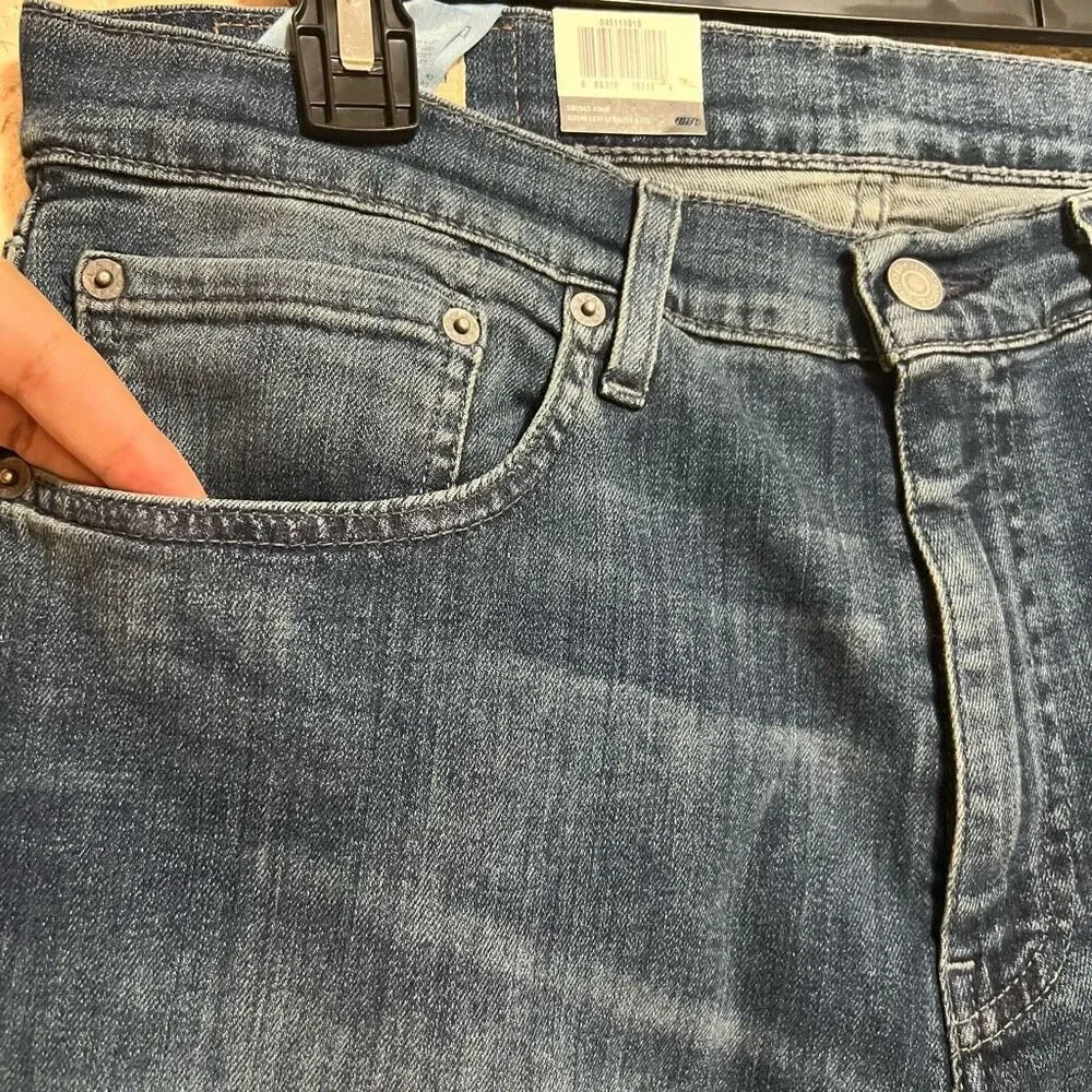 New Levi’s Mens 511 Slim Medium Wash Blue Jeans 34x34 Stretch Denim